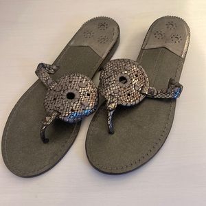 Jack rogers silver metallic sandal